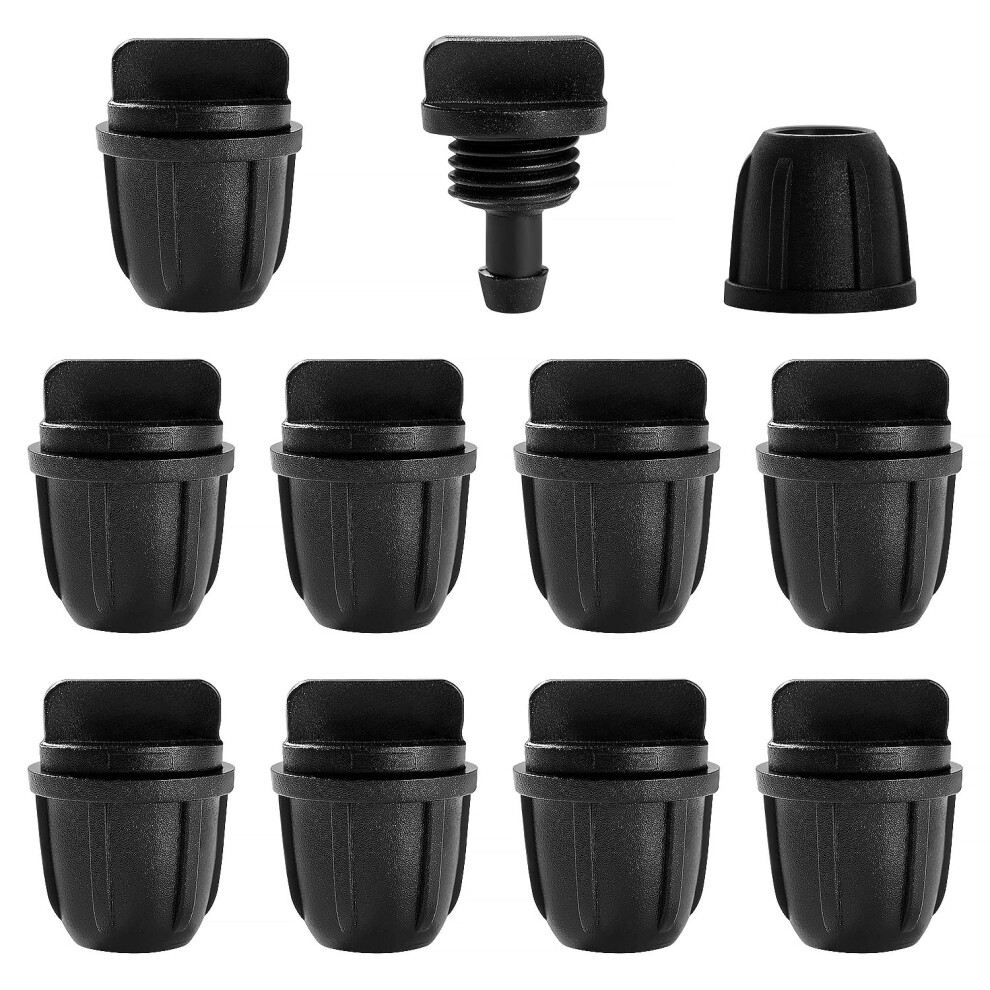 Voogenzek 10 Pcs Irrigation Fittings End Plugs For 4/7 Mm Tubing, Barbed Locked End Plug Connectors, Drip Tubing Connectors, For Lawn, Farm, Garden 5051225637941