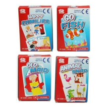 A - Z Pack 4 Classic Chldrens Card Games Kids Travel Fun Old Maid Animal Snap Go Fish