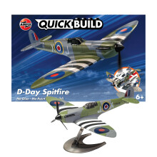 Airfix QUICKBUILD Model Aircraft Kits - J6045 D-Day Spitfire Model Building Kit for Kids 6+, Construction Plane Toys for Boys & Girls - Fighter Jet