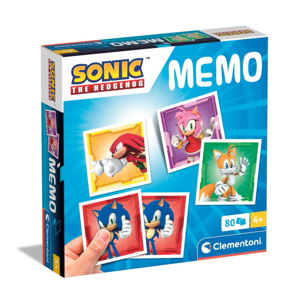 Clementoni Educational Game Memo Sonic 80 Tiles - Game For Children 4-6 Years, Flash Card Games, Learning Logical Thinking, 2 Players, Gift For