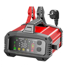 Caricabatterie per auto FOXSUR 25A/15A per batterie al piombo, AGM, GEL e LiFePo4 da 12V-24V per moto, con funzione di avviamento a impulsi
