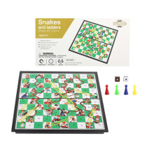 ZUNIPLEX Snakes & Ladders Game with Magnetic Foldable,Small Land-Based Game,Board Game for Kids Beginner Travelling Chess Piece Set with Portable