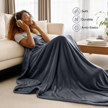 (Super King, Grey) BedLooms Luxury Faux Fur Fleece Blanket 310 GSM - Super Soft Plush Throw for Bed, Sofa & Couch