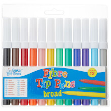 AF962 Broad Tip Marker Pens Value Pack for Children to Draw and Colour-in Arts and Crafts (Pack of 12)