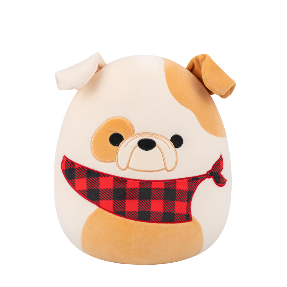 Squishmallows Original 12-Inch Brock The And Tan Bulldog White