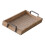 Bucolic Wooden Cup Holder Tray With Wicker Pattern And Iron 1