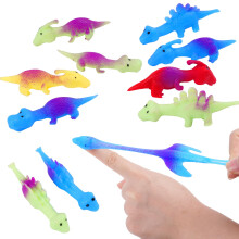 Ainiv 10PCS Slingshot Dinosaurs, Stretchy Dinosaur Slingshot Toys for Girls & Boys Age 3+