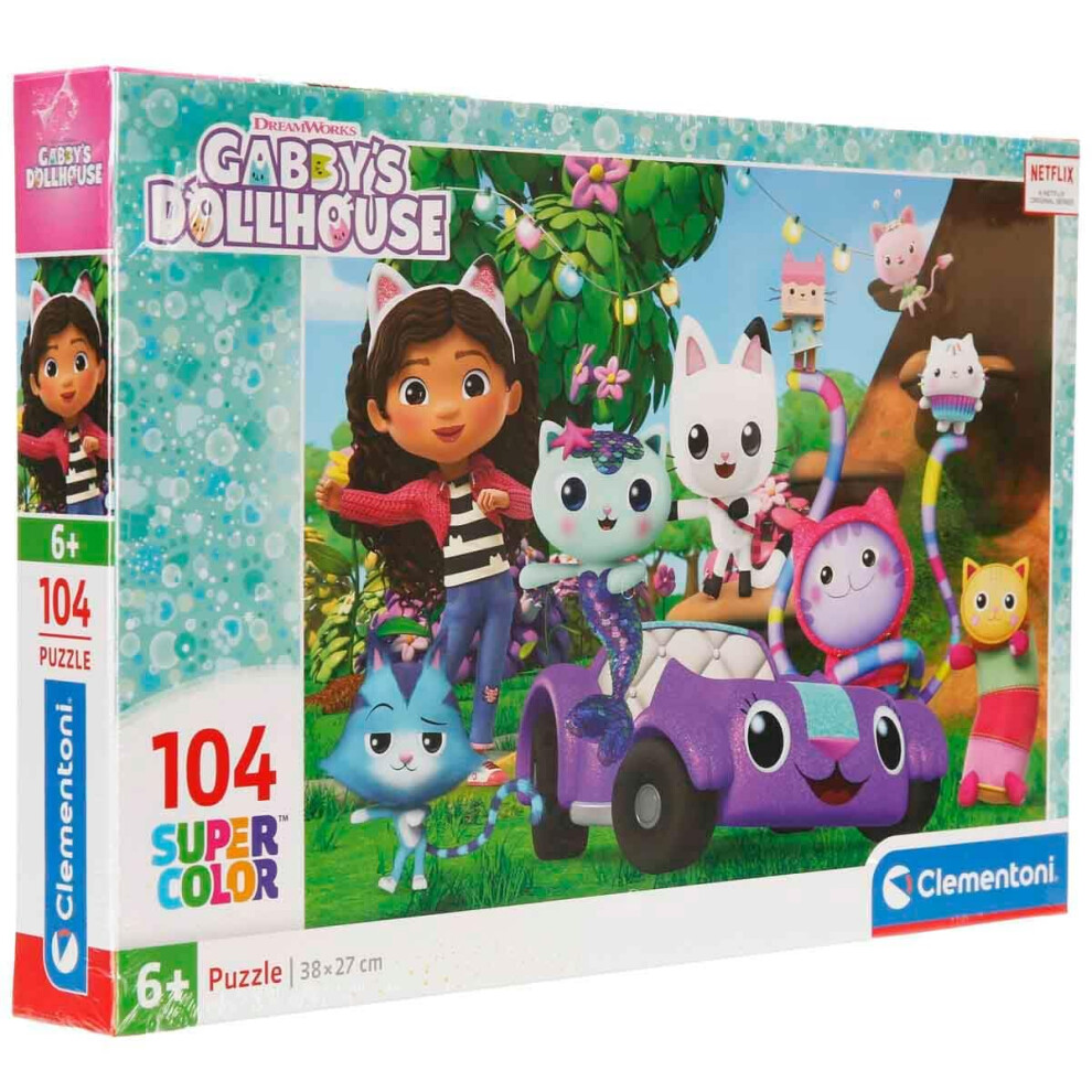 Clementoni Puzzle 104 Pieces Gabby's Dollhouse, Puzzle For Kids 6+ Years, Made In Italy, 25034