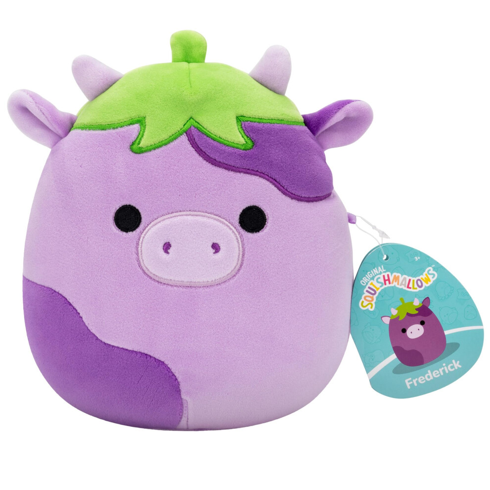 Squishmallows Original 7.5-Inch Frederick The Cow | Collectable Cute Plush Toy, Cuddly Toys For Children, Soft Toys, Cute Teddies Suitable Eggplant