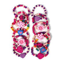 Stands Out, Supplying Outstanding Gifts 12 Wooden Beaded Friendship Bracelets for Girls - Party Bag Fillers for Kids Party - Christmas Birthday Party