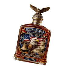 American 250th Anniversary Gedenk-Whiskey-Dekanter aus Glas,