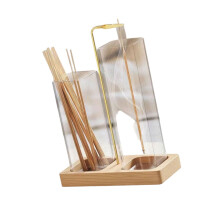 Glas-Aschefänger, Räucherstäbchenhalter, Brenner,-Gummiholz