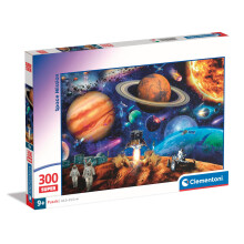 Jigsaw Puzzle Space Mission 300 Pieces - Supercolor Puzzle For Children 9-11 Years, Cartoon, Gift For Boy/Girls, Planets, Stars, Puzzle For Kids, Made