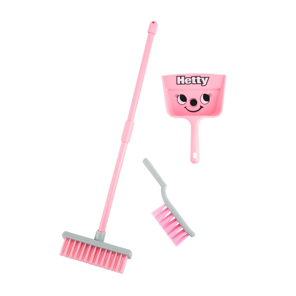 Casdon Hetty Brush Set | Colourful Cleaning Toys For Kids 3+ | Encourages Learning & Role Play | Broom, Brush, Dustpan Included!, 68152
