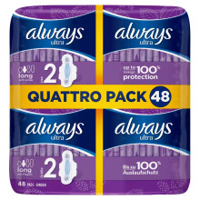 Always Ultra Long Pads Size 2 with Wings 48 Pack
