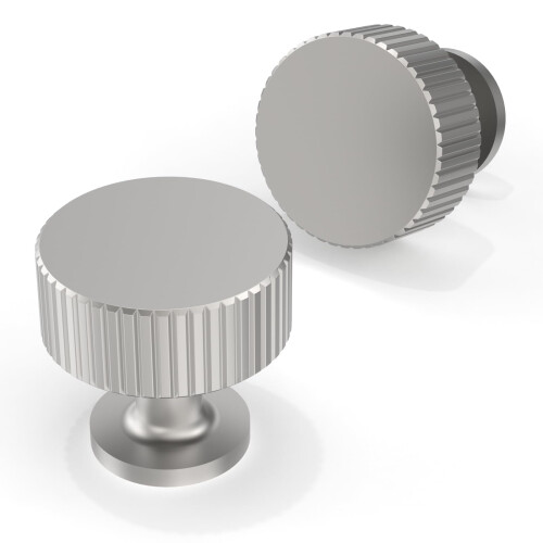 10 Pack Brushed Satin Nickel Cabinet Knobs Round Kitchen and Drawer Pulls Single Hole 28mm