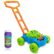 Ram Lawn Bubble Mower Push Along Toy Lawnmower For Kids And Toddlers With Bubble Machine Soapy Solution Included