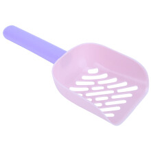 Pá para areia de gato com peneira de liga de alumínio, para peneirar eficientemente pela diagonal e com cabo longo, leve e resistente, na cor roxa.