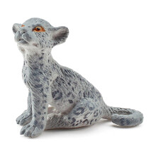 Snow Leopard Ornament PVC Animal Model-Sittinglittlesnow