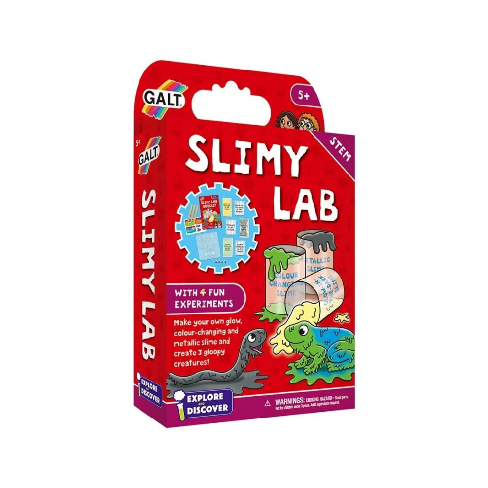Galt Slimy Lab-Explore And Discover Science Slime Making Kit With 4 Fun Experiments From Glow In The To Slime Creatures-Educational Stem Science Dark