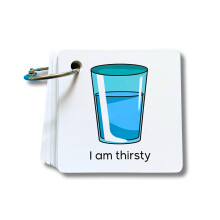Plastic Communication Cards, Basic Communication 60 Picture Words, Special Needs, Autism, Toddler, Hospital Cards, Non Verbal Speech Therapy, Senior