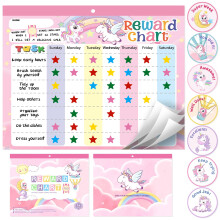 Magnetic Reward Chart for Kids at Home, Behavior Chart Pad with 26 Chore Charts, 1680 Star Stickers, 84 Motivational Stickers to Motivate