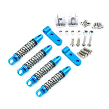 Metalen Schokdemper voor en Achter met Vaste Beugel voor WPL D12 1/10 RC Auto Upgrades Onderdelen Accessoires,Blauw