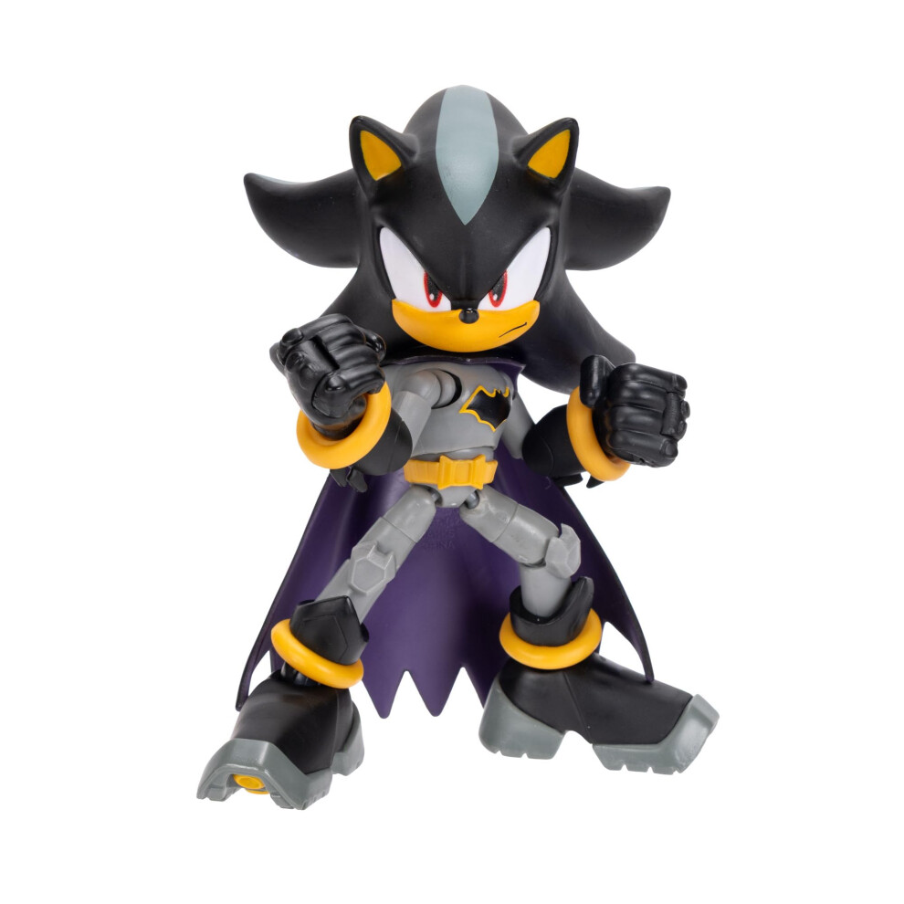 Sonic The Hedgehog Dc X Sonic Shadow As Batman 5" / 13Cm Action Figure, Officially Licensed By Jakks Pacific, Highly Articulated And Detailed Design, Collector's
