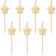 Sparkling Gold Star Birthday Candles - Pack of 6 - Elegant Design for Celebration Decorations
