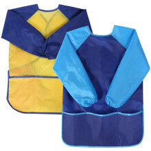 NATUCE 2 Pack Kids Art Smock Toddler Children Painting Apron, Waterproof Play Apron Long Sleeves With 3 Roomy Pockets Age 3-7 Years Girls And Boys for