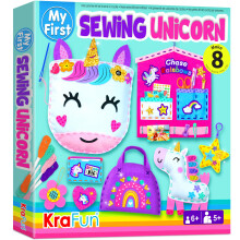 KRAFUN My First Unicorn Sewing Kit for Kids, Beginner Crafts with 5 DIY Projects (Stuffed Animal, Pillow, Mobile, Keyring, Bag), Plush Felt,