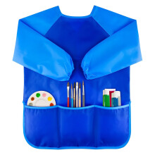 LTMMC Kids Painting Apron, Long Sleeves 3 pockets Toddler Painting Aprons, Painting Apron Toddler 2-4, for Children's Painting Cooking Eating Arts,
