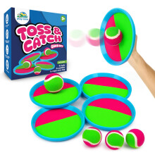 Toss and Catch Ball Set Kids Outdoor Toys for Ages 3+ - Sticky Ball Catch Game for Families with 4 Paddle Sets - Fun Beach & Outdoor Childrens Toys or