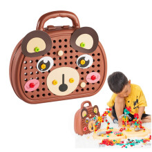 Winnsell Creativity Tool Box, DIY Puzzle Educational,203PCS Creative Engineering Building Blocks Learning Educational and Sensory Tool Electric Drill