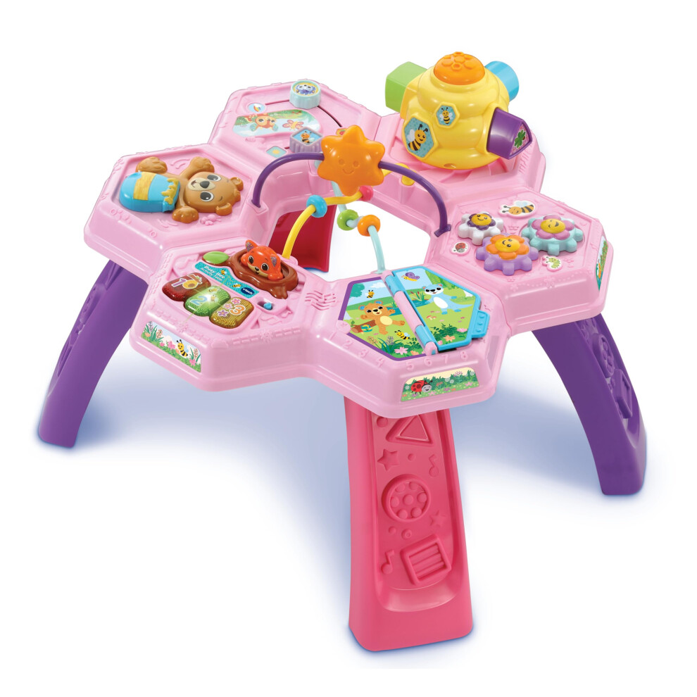 Vtech Baby Busy Bee Activity Table Interactive Play, Songs And Melodies, Develops Motor Skills, Sensory Development, Cause And Effect, Suitable Pink