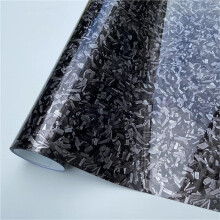 Glossy Silver Forged Carbon Fiber Vinyl Wrap 152x30CM Scratch‑Resistant Car Motorcycle Decal Film