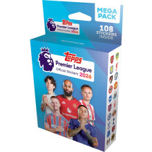 Topps Premier League Stickers 2026 - Mega Pack (Contains 18 Packets of Premier League Stickers (108 Stickers in Total).