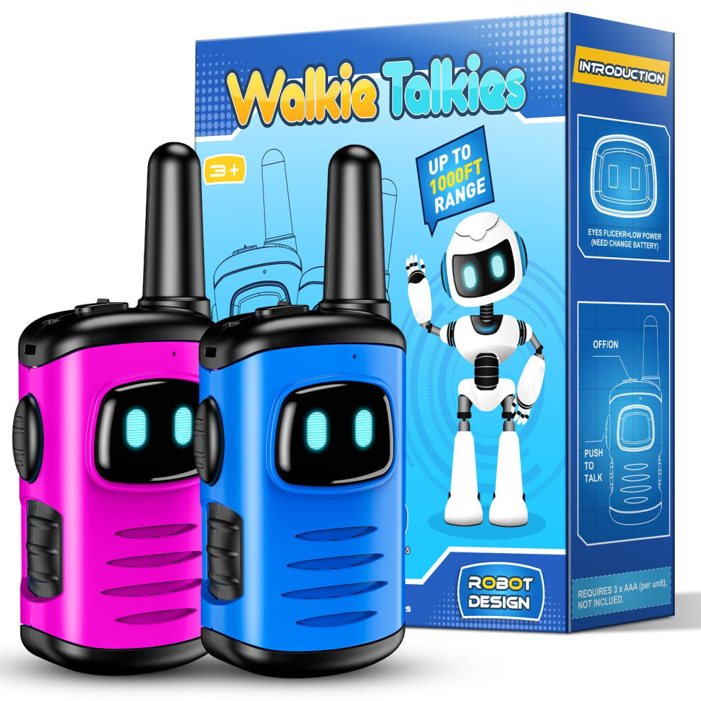 Eutoyz Boys Pink/Blue Walkie Talkies - & Long Range Kids Walkie Talkies For & Girls Aged 3-10