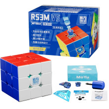 Moyu RS3M V5 Dual Adjustment 3x3 Speed Cube Stickerless Magic Cube Silky Fluent Competitive for Cube Lovers (Magnetic Dual Adjustment Version)