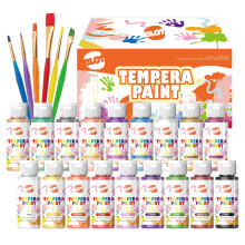 BLOT Washable Tempera Paint for Kids 18 Colors Kids Poster Paints Non Toxic with Metallic Fluorescent Glitter Colors for Toddlers Children Painting