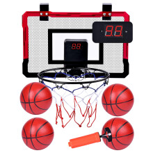 Basketball Hoop Indoor Mini for Door with Automatic Scoring and 4 Basketballs for Kids and Adults, Toddler Basketball Hoop Toy Gift for Boys Girls Age