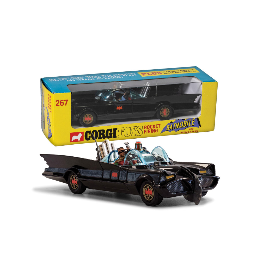Corgi Diecast Model Cars - Rt26701 Batmobile With Batman And Robin - Men & Women Souvenir Gifts From Uk - Small Die Cast Toy Car Models For Boys, Gift