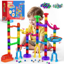 Marble Run – 109PCS STEM Educational Toy Set for Boys & Girls, Transparent Marble Maze & Race Track with 60 Marbles, Construction Building Blocks,
