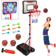 MELAND Basketball Hoop - Basketball Hoop for Kids with 3 Mini Basketballs, Adjustable Height 41-75 Inch Basketball Stand for Indoor & Outdoor Toy for