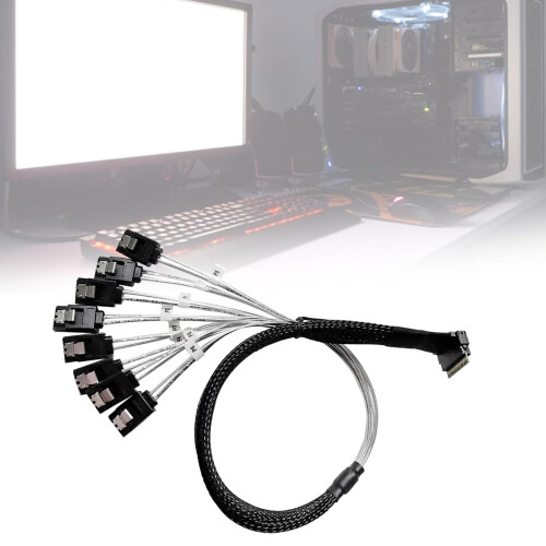 SFF8654 to SFF8087 SAS 4.0 Cable 50cm PCIe Server Data Cable Speed 24Gbps for Server Expansion 1