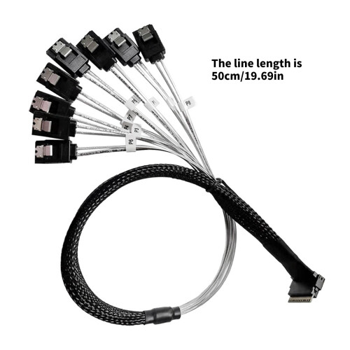 SFF8654 to SFF8087 SAS 4.0 Cable 50cm PCIe Server Data Cable Speed 24Gbps for Server Expansion 2