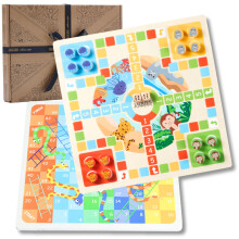 Snakes and Ladders Game for Kids with Ludo Game Board | 2 in 1 Kids Board Games | Wooden Games for 3 4 5 Year Olds Girls and Boys | Since 1795