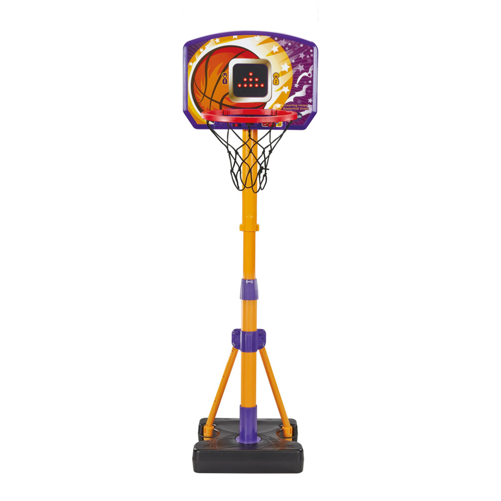 Vtech Counting Hoops Basketball Stand, Adjustable Basketball Hoop & Stand With Electronic Backboard & Led Screen, 3 Games, Sound Effects & Show, Light
