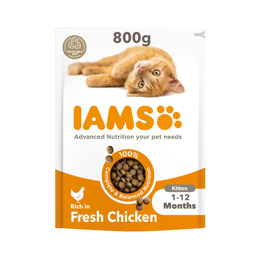 Iams Kitten Dry Cat Food Chicken 800G