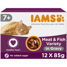 IAMS Senior Wet Cat Food Land & Sea in Gravy 12 x 85g